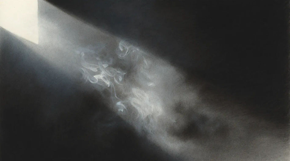 Smoke crossing a beam of light