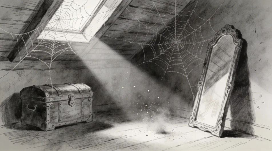 Cobweb corner of an attic