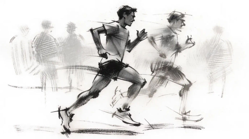 Finish line from the side