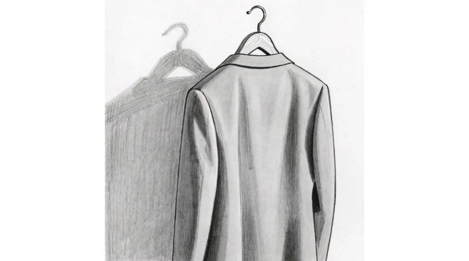 Suit on a hanger
