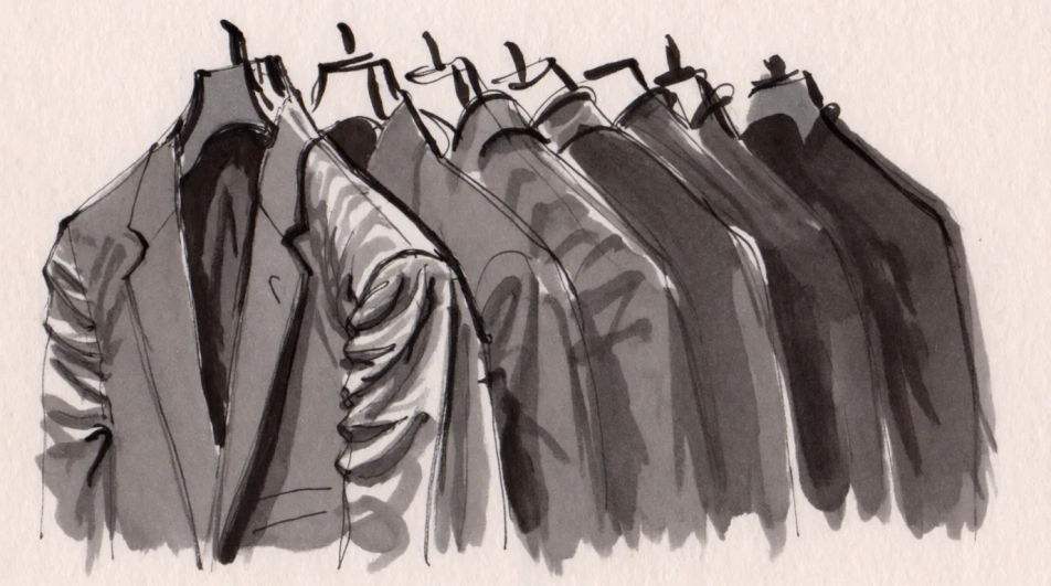 Rack of suits receding