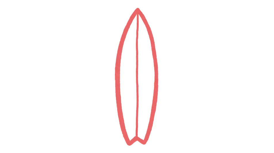 Outline surfboard to colour