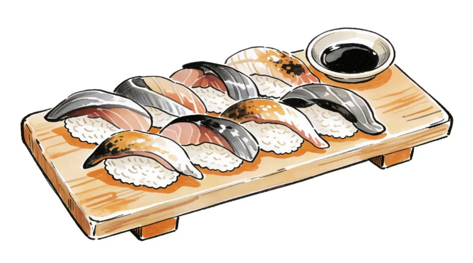 Platter laid out on a board