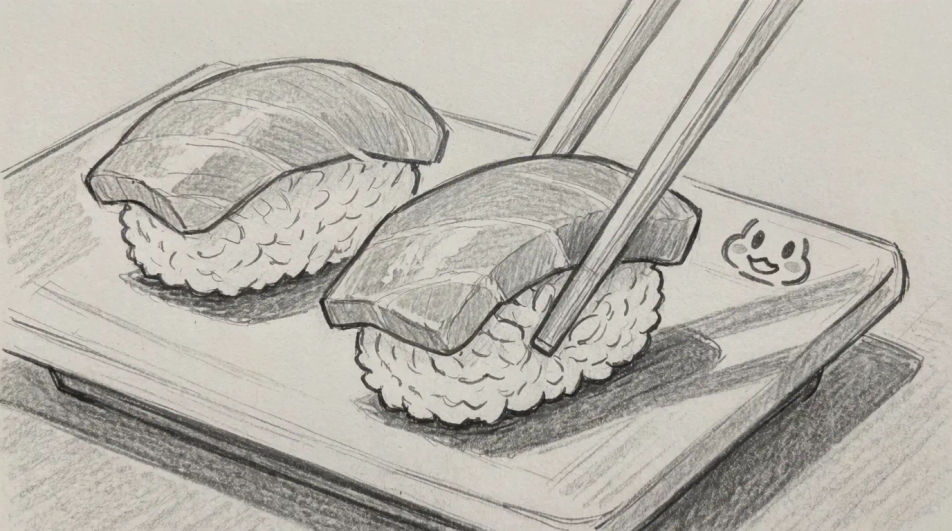 Chopsticks lifting one piece