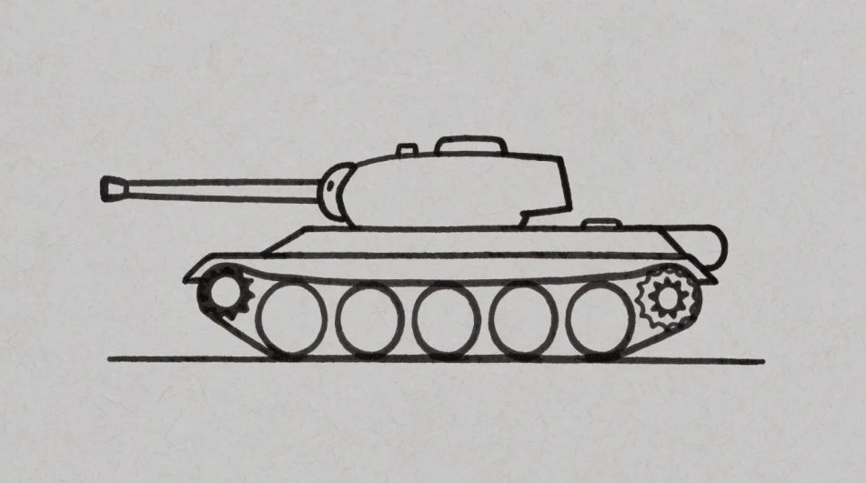 Outline tank to colour in