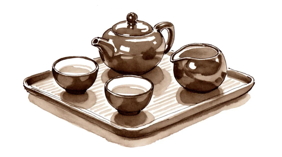 Tea tray still life