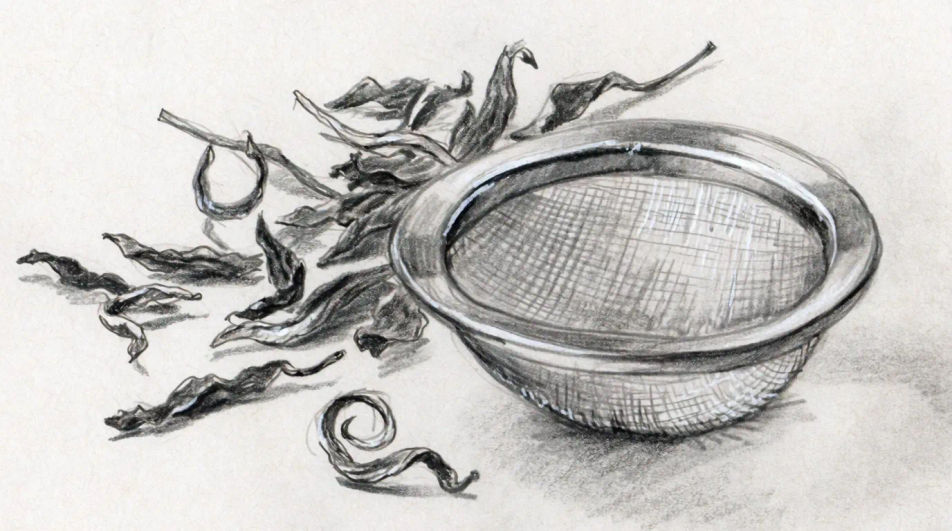 Loose leaves and strainer