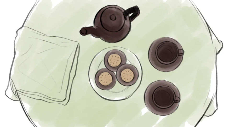 Afternoon tea table from above