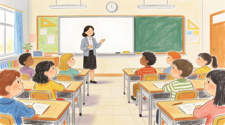 Classroom board scene