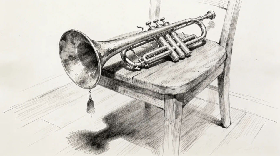 Trumpet on a chair