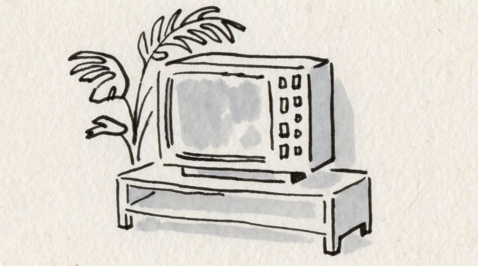 Television on a sideboard