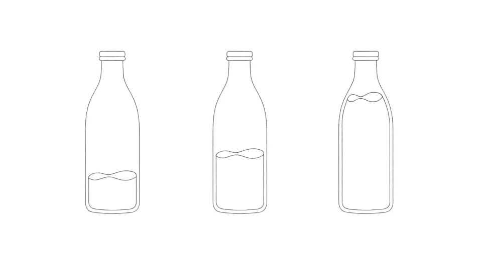 A row of bottles for a save water poster