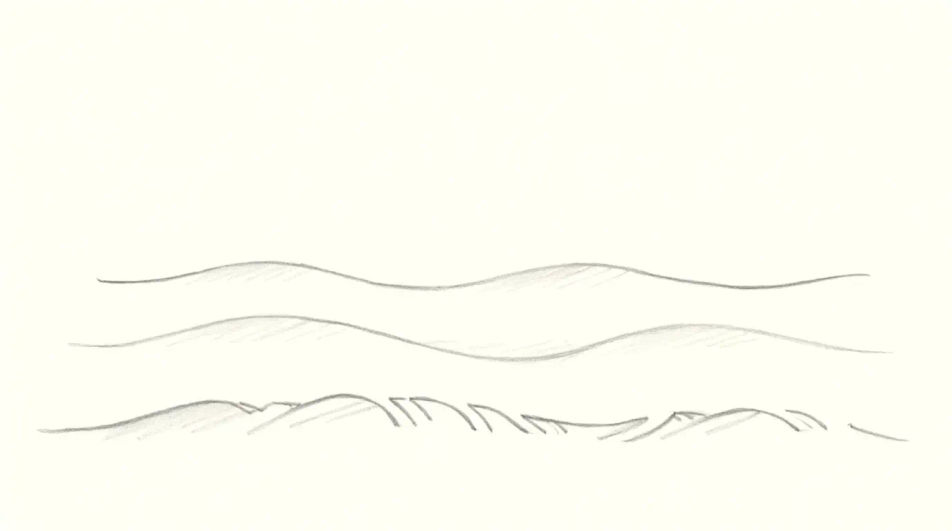 Wave sets rolling to shore