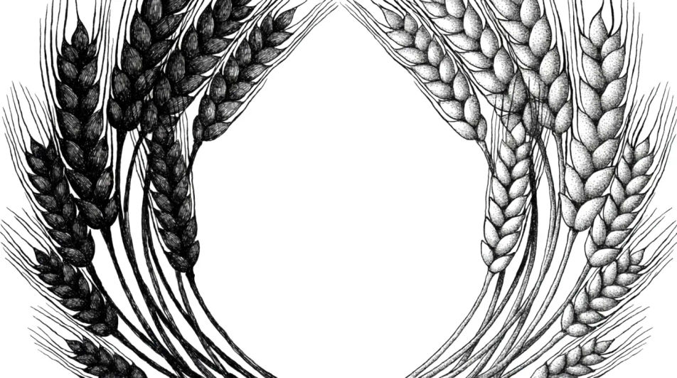 Wheat wreath for a label
