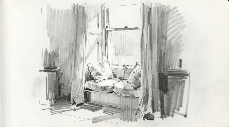 Window seat with cushions