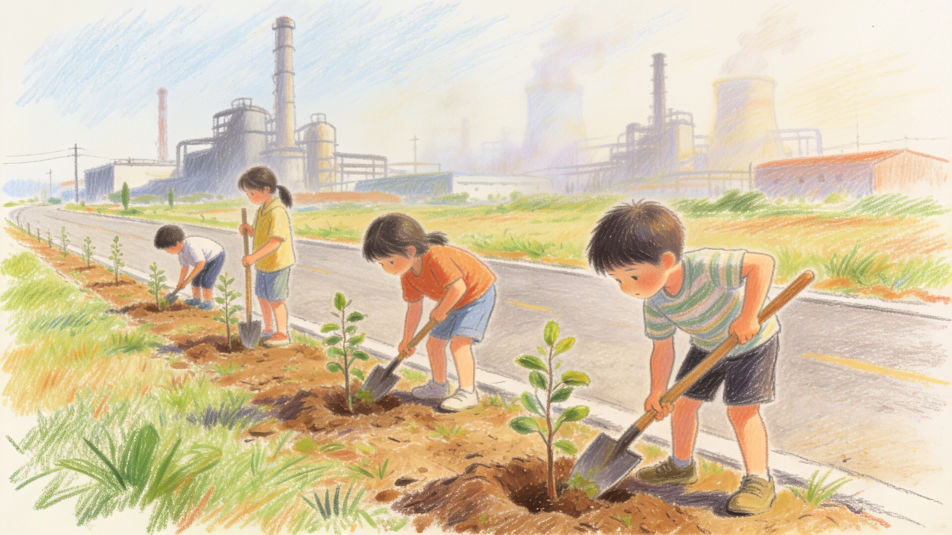 Planting trees together