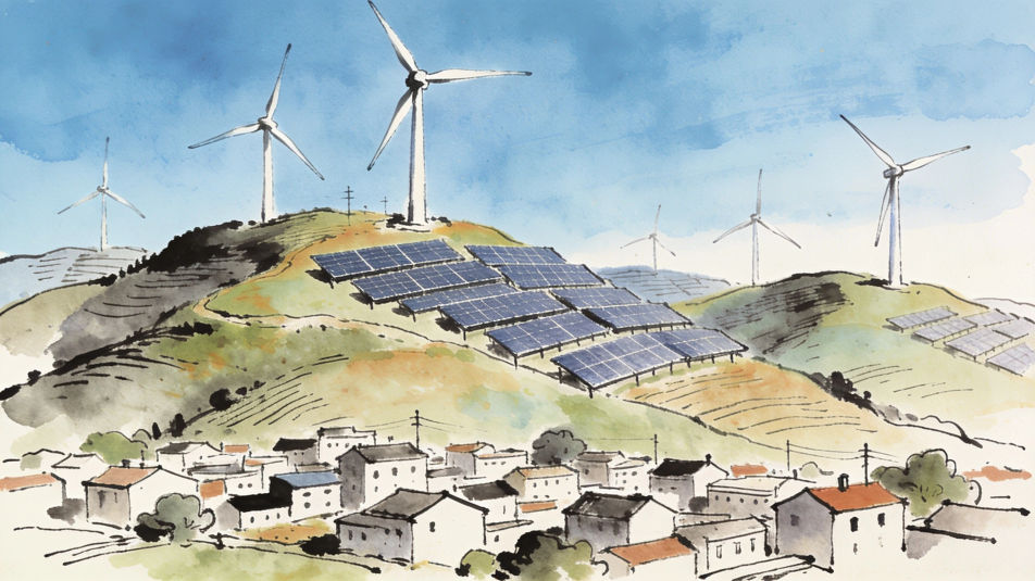 Clean energy skyline