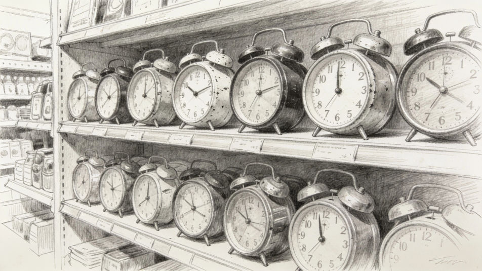 Vintage shop shelf
