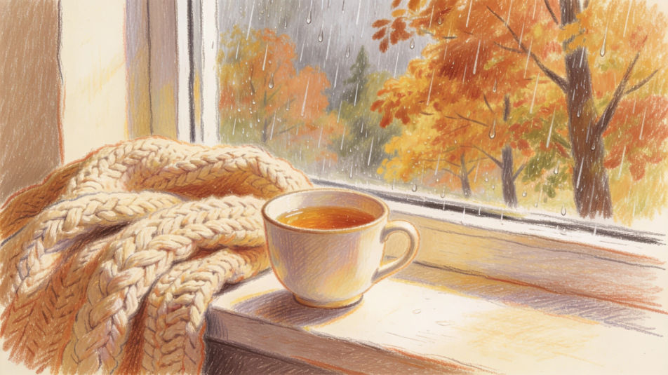 Rainy windowsill