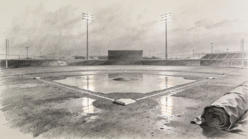 Empty field after rain