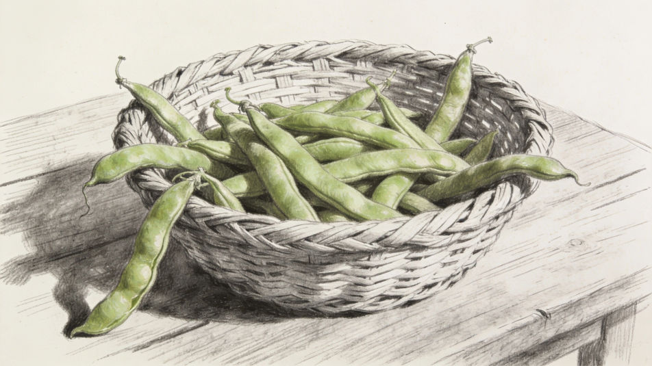 Bean harvest basket