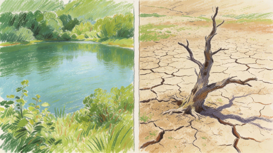 Before and after land