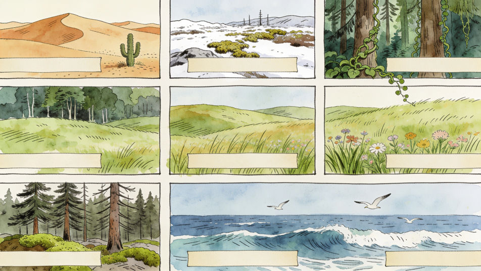 Six biomes comparison sheet
