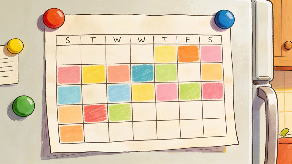 Kitchen family calendar