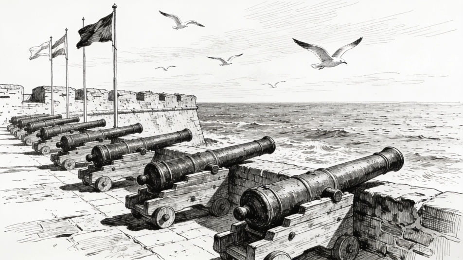Cannons on the fort wall
