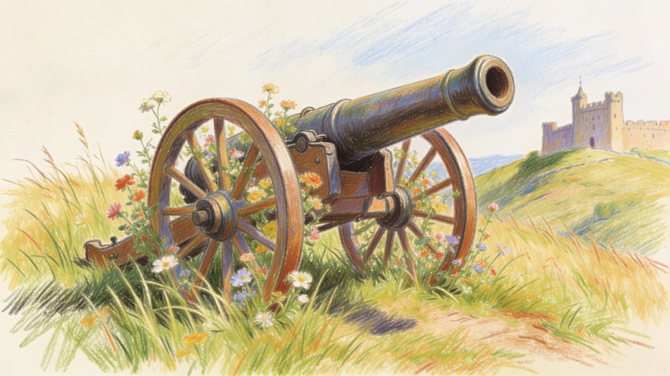 Cannon in the grass