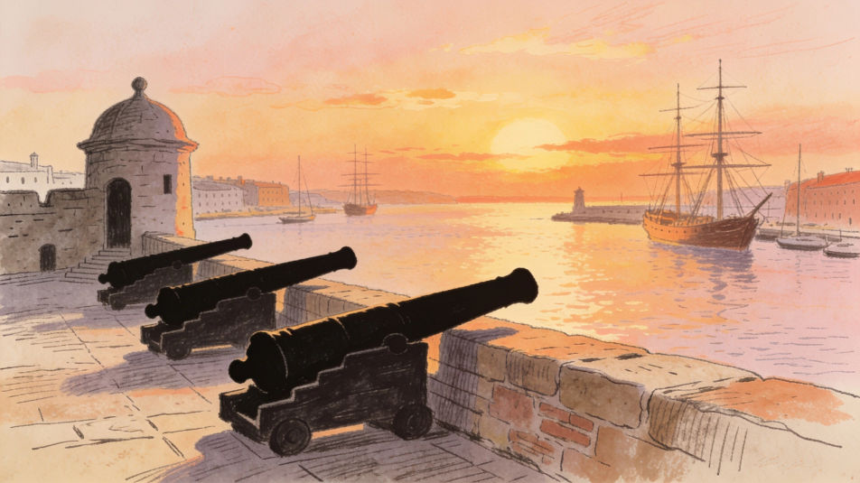 Harbor at sunset