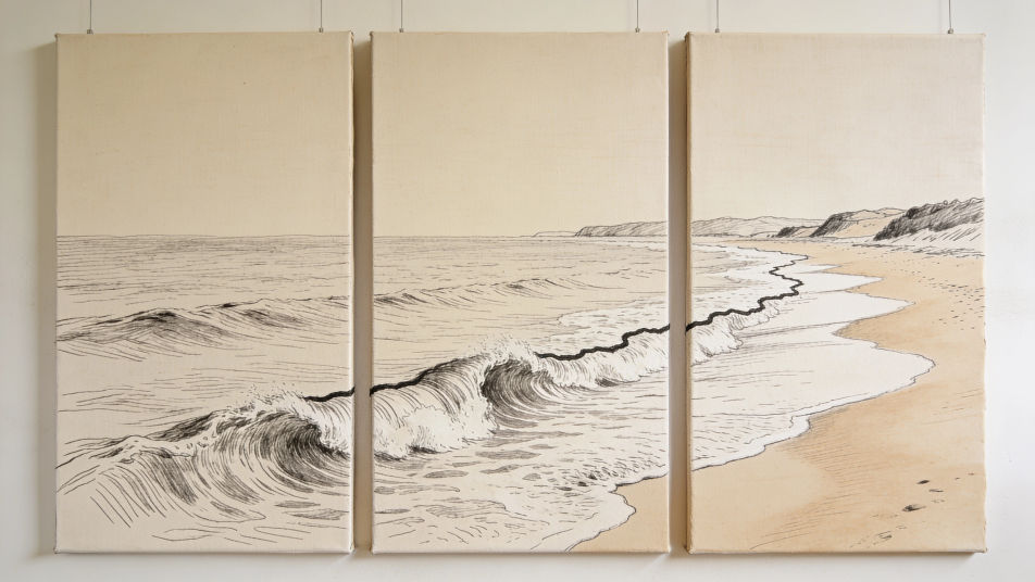 Three canvas triptych