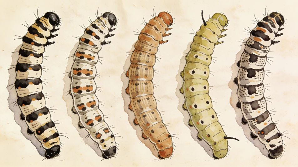 Row of caterpillar species