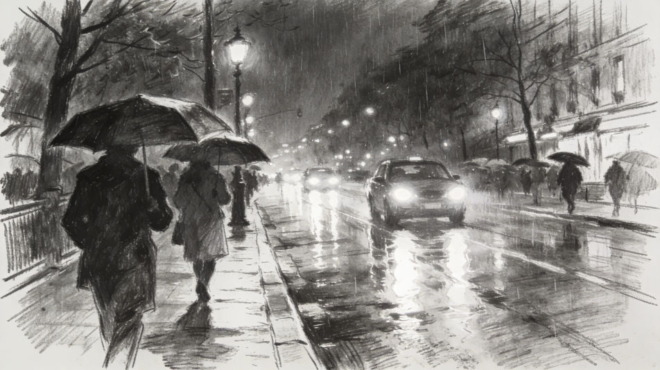 Rainy night avenue