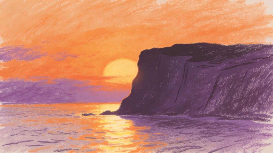 Cliff at sunset