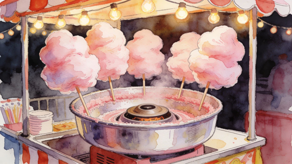 Cotton candy stall at the fair