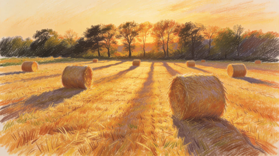 Hay bales after harvest