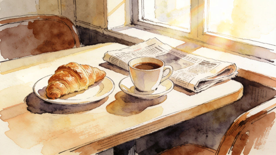 Cafe table in the morning