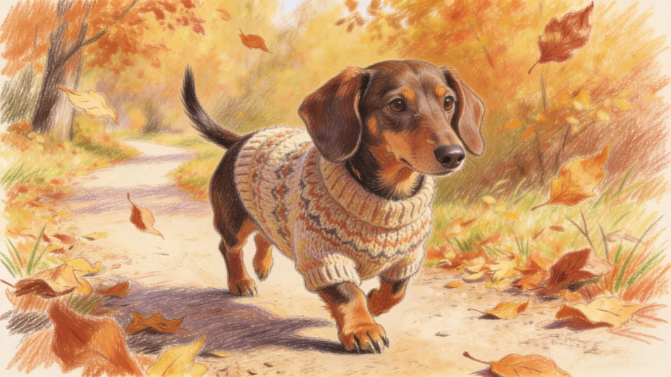 Dachshund in a sweater