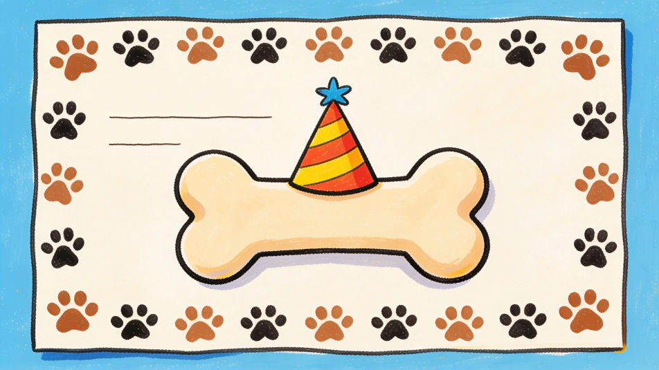 Dog bone birthday card