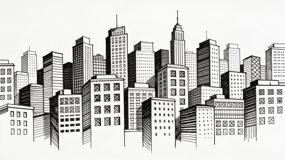 Doodle city skyline