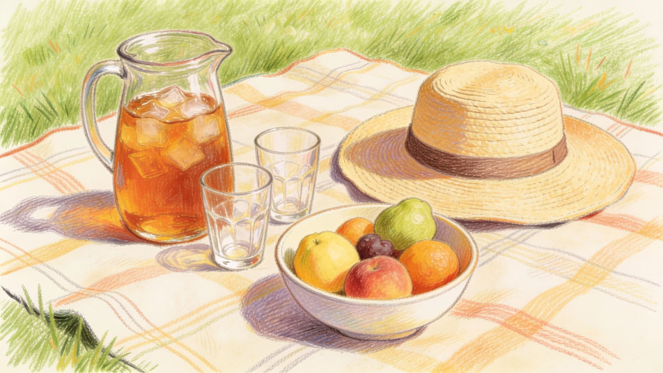Picnic with cold drinks