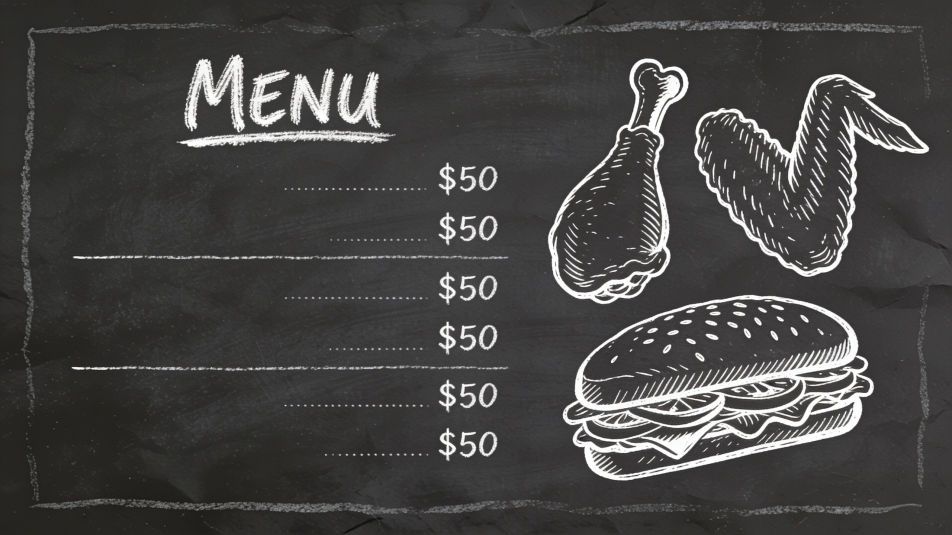 Menu board illustration