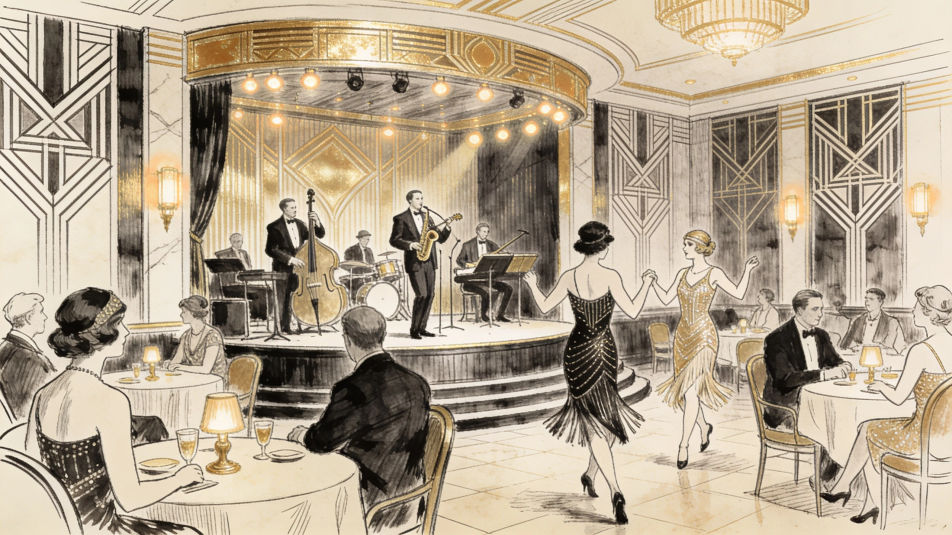 Jazz club at night