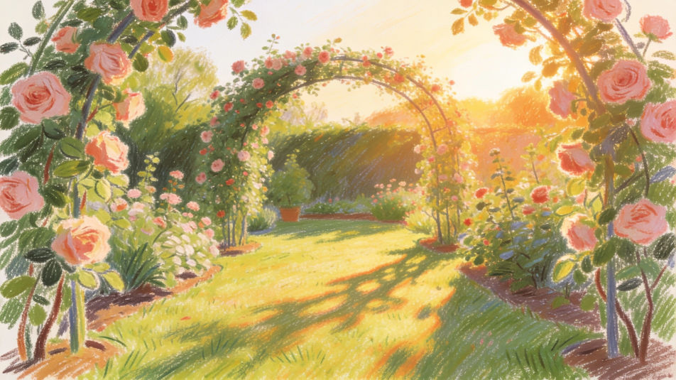 Garden at golden hour
