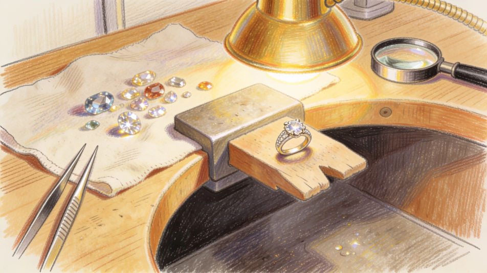 Jeweler bench still life