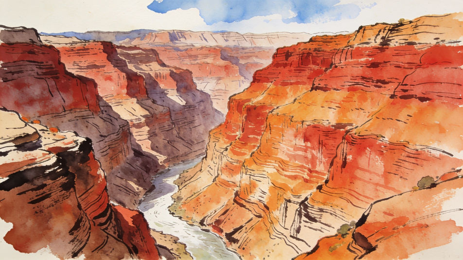 Canyon of layered rock