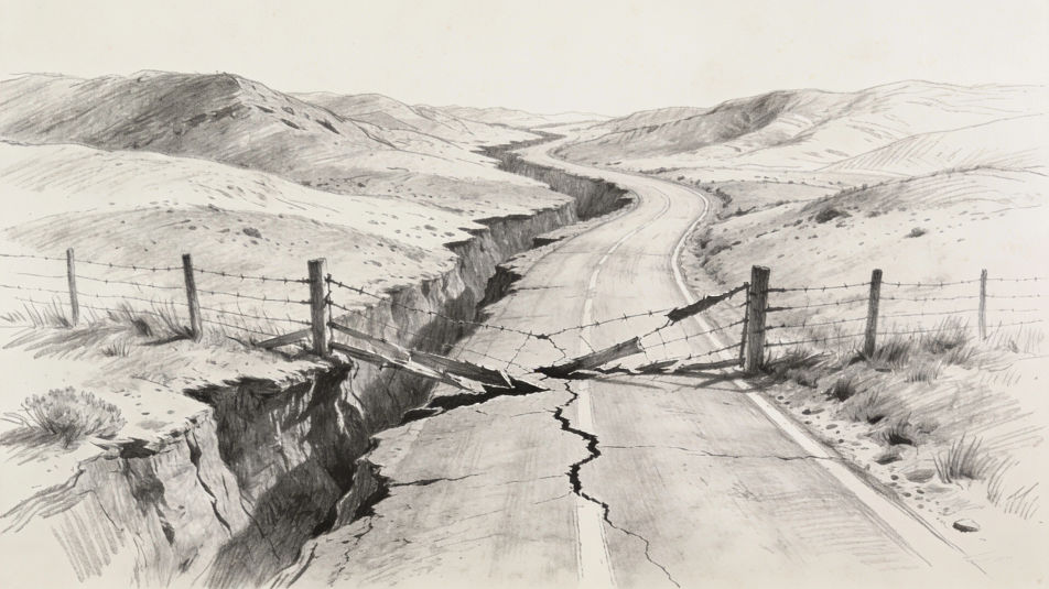Earthquake fault line