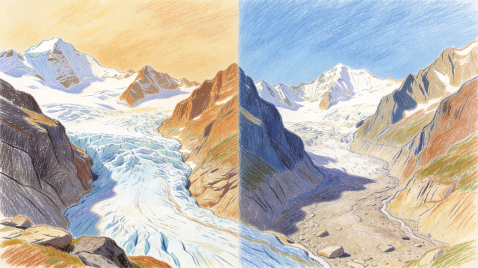 Before and after melt