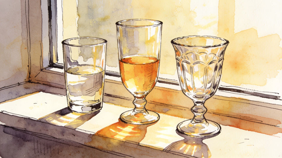 Glasses on a windowsill